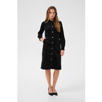 Cord-Midikleid mit Knopfleiste
