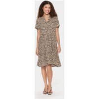 Kleid Lockere Passform Creme Leopard Strokes animal