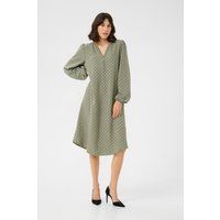 Langarm-Bluse Regular fit Vetiver w. Deep Black Dot green