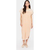 Gestreiftes Midi-Kleid mit lockerer Passform