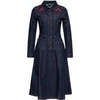 Denim Western Midi-Kleid mit Rosen