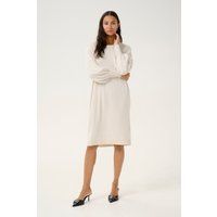 Knielanges Strickkleid mit Ballonärmeln