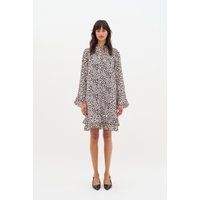Leopardenmuster Minikleid mit langen Ärmeln