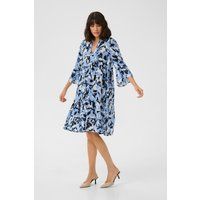 Gestuftes A-Linien-Midikleid mit Muster