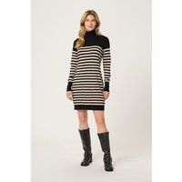 Kleid Slim fit black offwhite