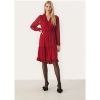 Kleid Lockere Passform red