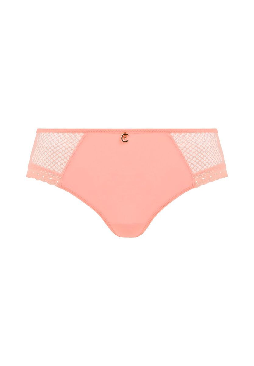 Hüftslips mit Spitzenbesatz und Mesh-Details