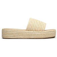 Gewebte Bast Flatform Pantoletten