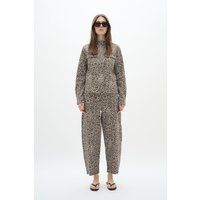 Jeansjacke mit Leopardenmuster, klassische Passform