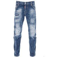 Distressed Patchwork Biker Jeans