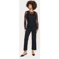 Langarmshirt in Regular Fit Schwarz black
