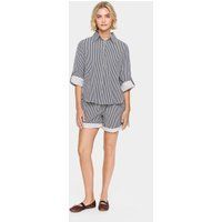 Langarm - Hemd Lockere Passform Ice Nightsky Stripe blue white