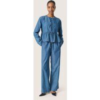 Langarm - Hemd Feminine Form Medium Blue Denim