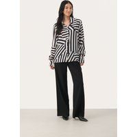 Langarm-Hemd Slim/ Regular fit Deconstructed Stripe black white