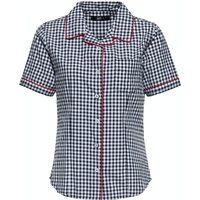 Gingham Kurzarmhemd mit Paspelierung