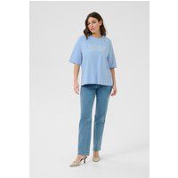 T-shirt Oversize fit Vista Blue W. Chalk Embroidery light blue