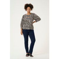 Zebra-Print Oberteil mit 3/4-Ärmeln