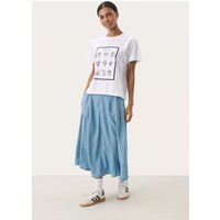 T-shirt Lockere Passform White Navy Frame Print white blue
