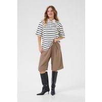 Gestreiftes Oversize-Poloshirt aus Baumwolle
