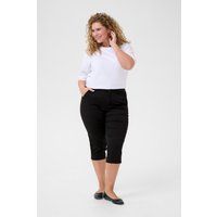Schwarze, verkürzte Caprihose im Anzugstil