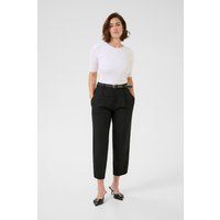 Hochtaillierte, verkürzte, schmal zulaufende Hose