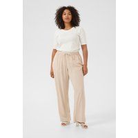 Beige lockere Hose aus Leinenmischung