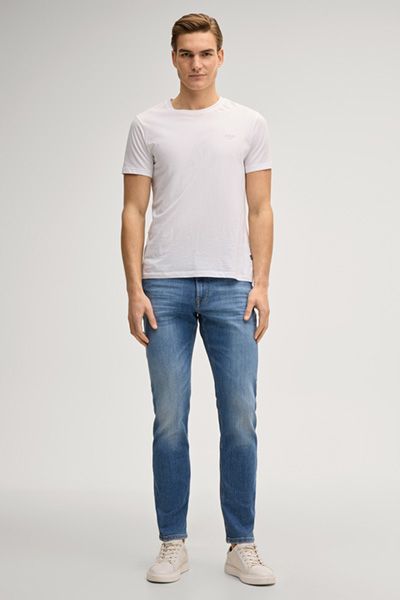 Joop! Fortres Aqua-Blue Washed Jeans Comfort-Stretch Denim Five-Pocket-Style