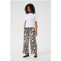 Casual Hose Loose fit Black / Light Beige Flower black