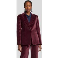 Samt Ein-Knopf Blazer Jacke