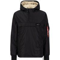 Olivgrüne Fleece-gefütterte Anorak-Jacke
