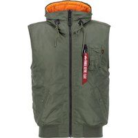 Kapuzenweste mit oranger Fütterung