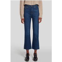 Dunkelblaue Cropped Schlagjeans