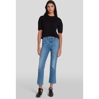 Dunkelblaue Cropped Schlagjeans