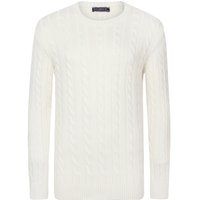 Klassischer Zopfstrick Baumwollpullover