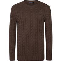 Klassischer Zopfstrick Baumwollpullover