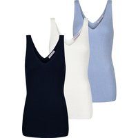 Geripptes Strick-Tanktop mit V-Ausschnitt