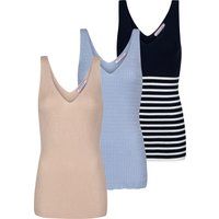 Geripptes Strick-Tanktop mit V-Ausschnitt