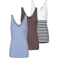 Geripptes Strick-Tanktop mit V-Ausschnitt