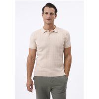 Kurzärmliges Poloshirt mit Zopfmuster