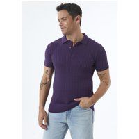 Kurzärmliges Poloshirt mit Zopfmuster