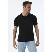 Kurzärmliges Poloshirt mit Zopfmuster