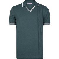 Kurzärmliges Poloshirt mit Zopfmuster