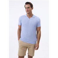 Kurzärmliges Poloshirt mit Zopfmuster