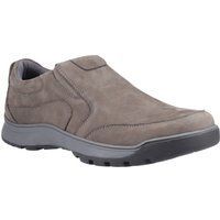 Hush Puppies Jasper Leder Herren Graue Nubuk Mokassins Schuhe