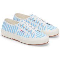 Superga 2750 Streifen Druck Baumwolle Damen Offwhite/Azur Sneakers