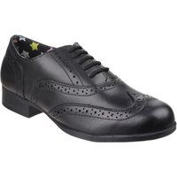 Hush Puppies Kada Senior Leder Mädchen schwarze Brogues