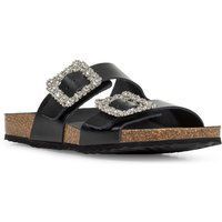 Geox D BRIONIA R Leder Damen Sandalen in Schwarz