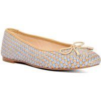 Dune Heights Leder Damen Blaue Ballerinas