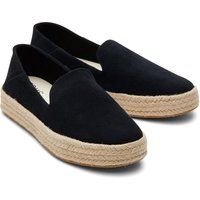 TOMS Carolina 100% Rindsleder Damen schwarze Espadrilles