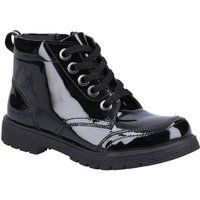Hush Puppies Jolie Patent SNR Leder Mädchenstiefel Schwarz